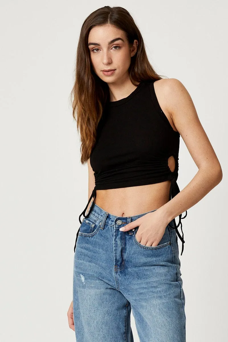 Black Cut Out Tank sold by Ally Fashion