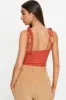 Brown Tie Shoulder Top sold by Ally Fashion
