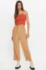 Brown Tie Shoulder Top sold by Ally Fashion