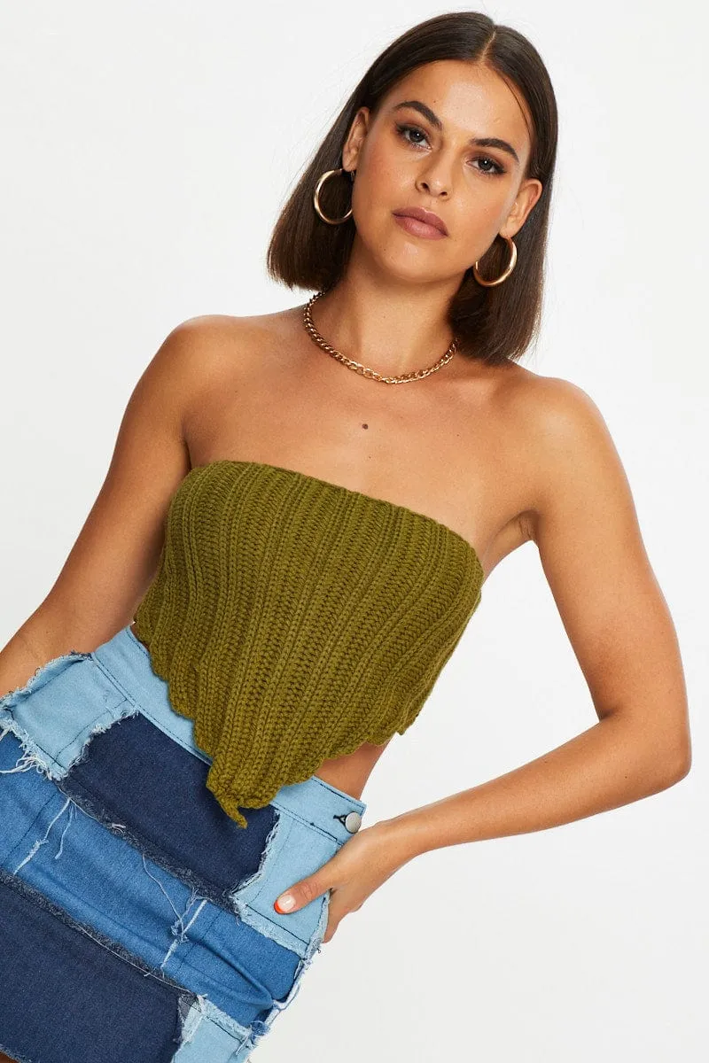 Green Knit Scarf Top sold by Ally Fashion product image thumbnail 3