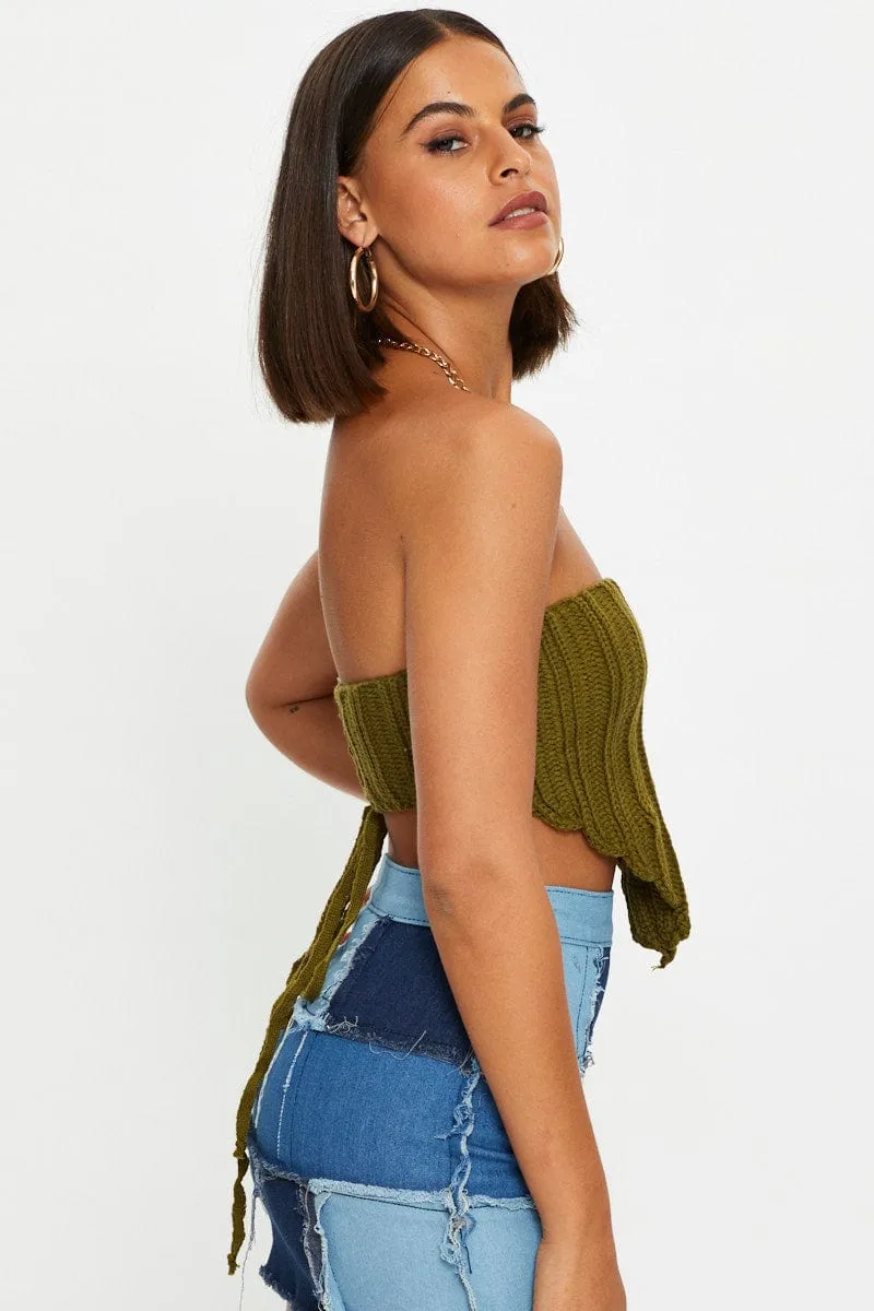 Green Knit Scarf Top sold by Ally Fashion product image thumbnail 4
