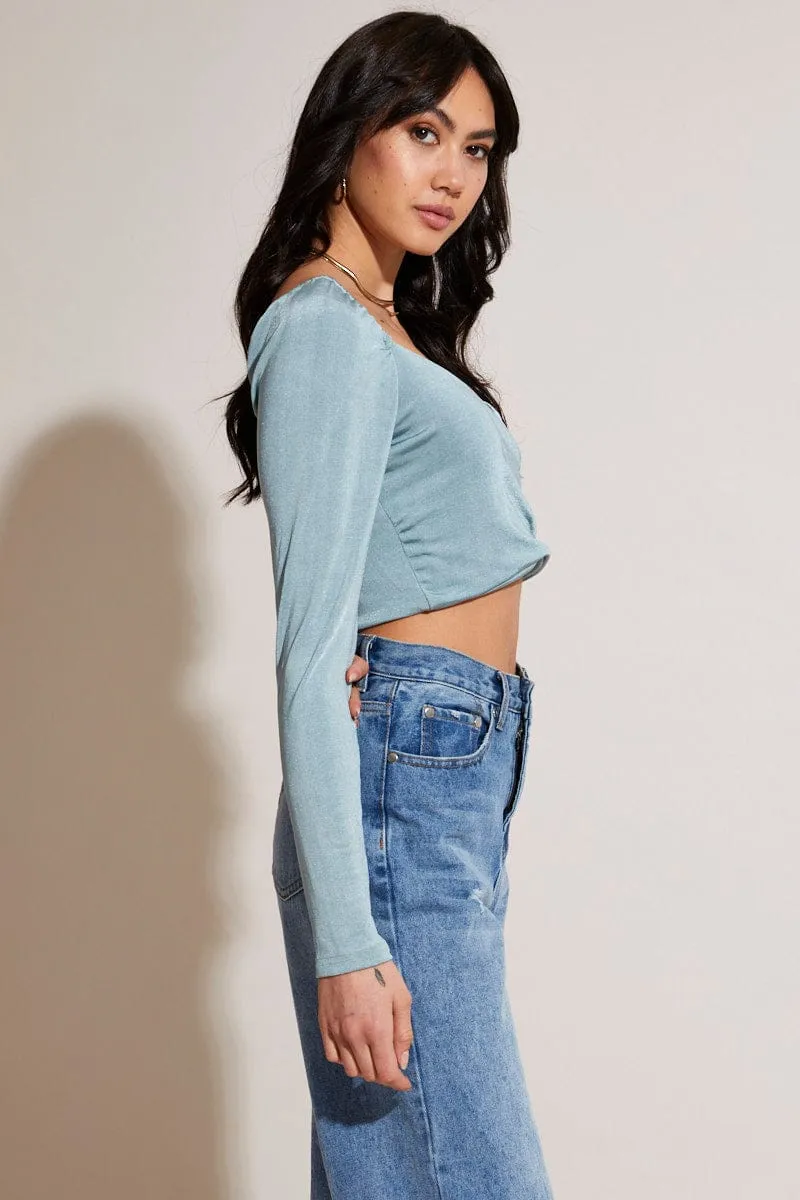 Green Wrap Crop Top sold by Ally Fashion product image thumbnail 3
