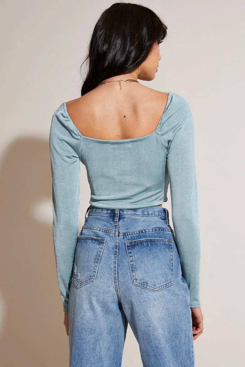 Green Wrap Crop Top sold by Ally Fashion product image thumbnail 4