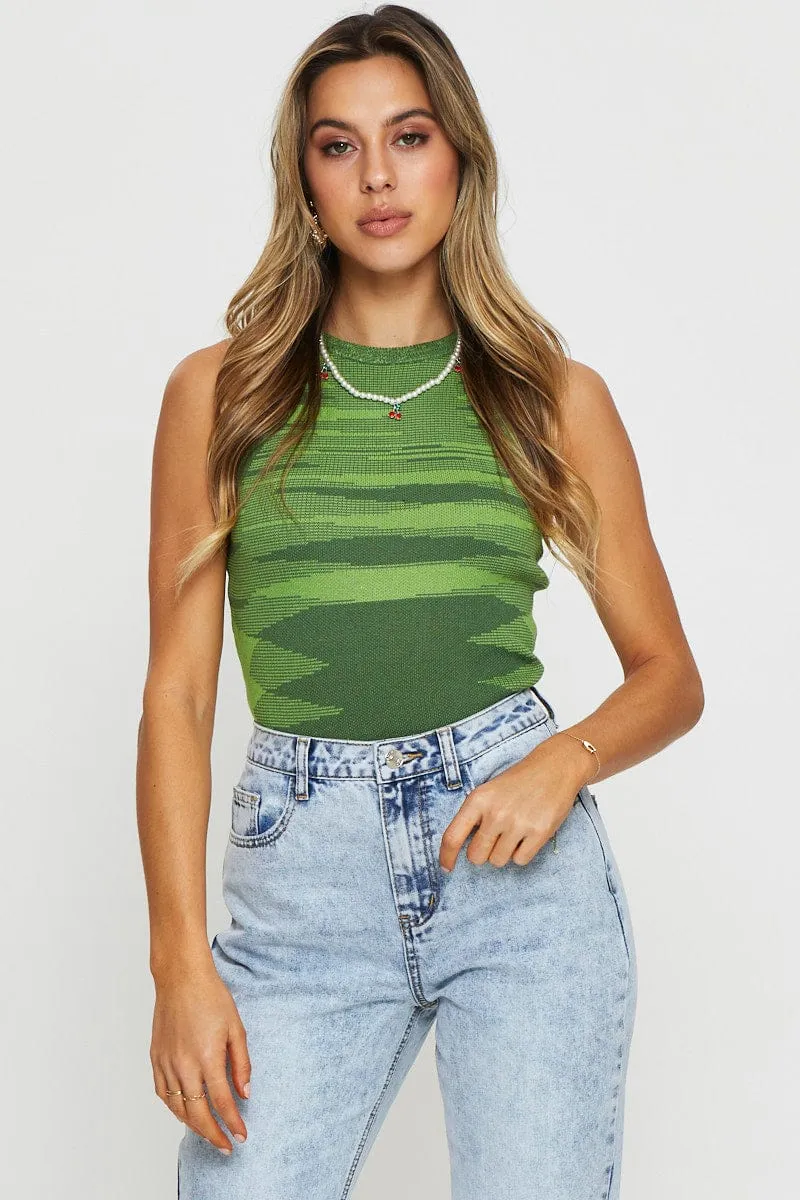 Green Knit Top sold by Ally Fashion