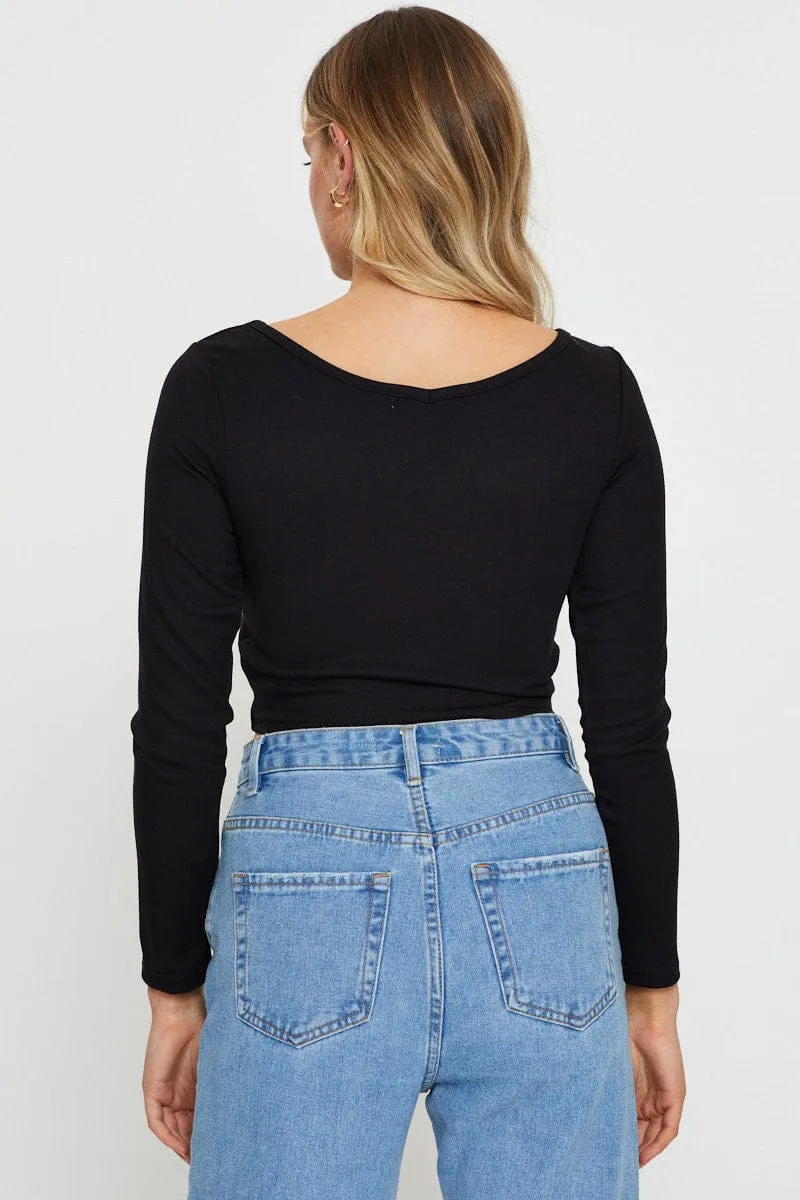 Black Crop Top Long Sleeve sold by Ally Fashion product image thumbnail 4