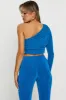 Blue Slinky Jersey One Shoulder Top sold by Ally Fashion