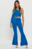 Blue Slinky Jersey One Shoulder Top sold by Ally Fashion