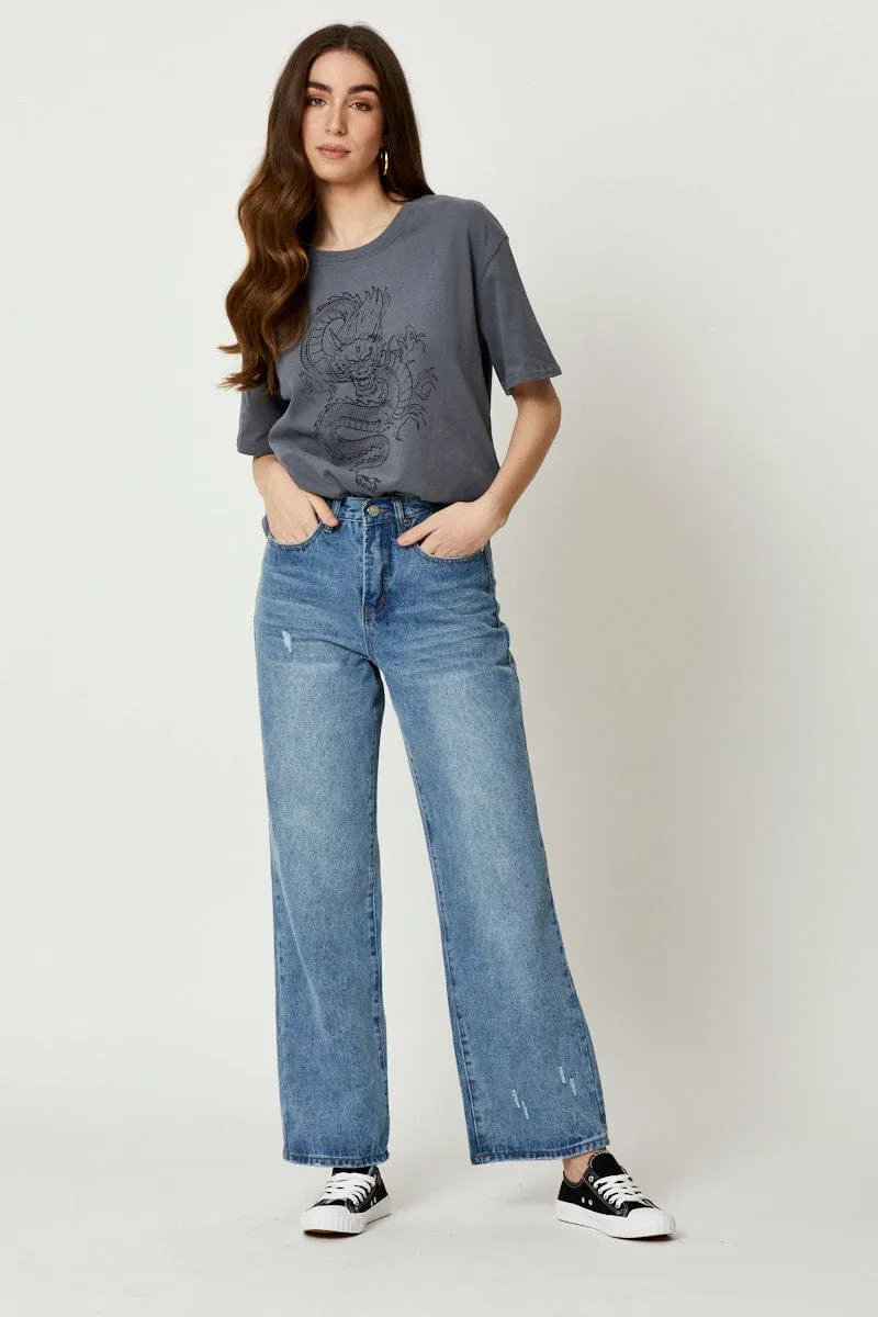 Grey Dragon T-Shirt sold by Ally Fashion product image thumbnail 2