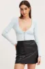 Blue Crop Top Long Sleeve sold by Ally Fashion