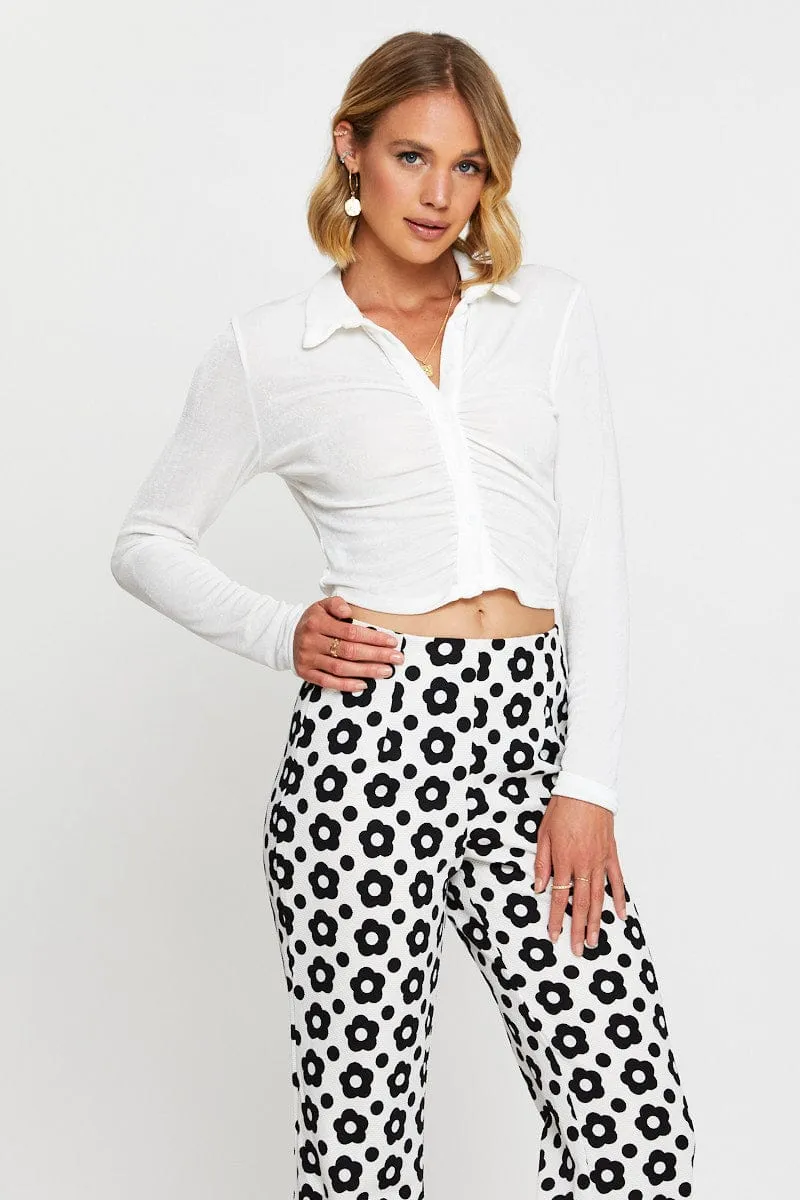 White Jersey Top Long Sleeve sold by Ally Fashion product image thumbnail 3