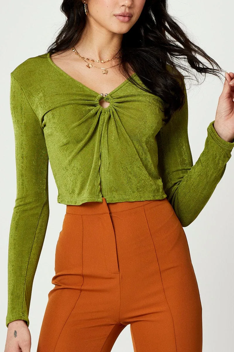 Green Slinky Jersey Long Sleeve Top sold by Ally Fashion product image thumbnail 5