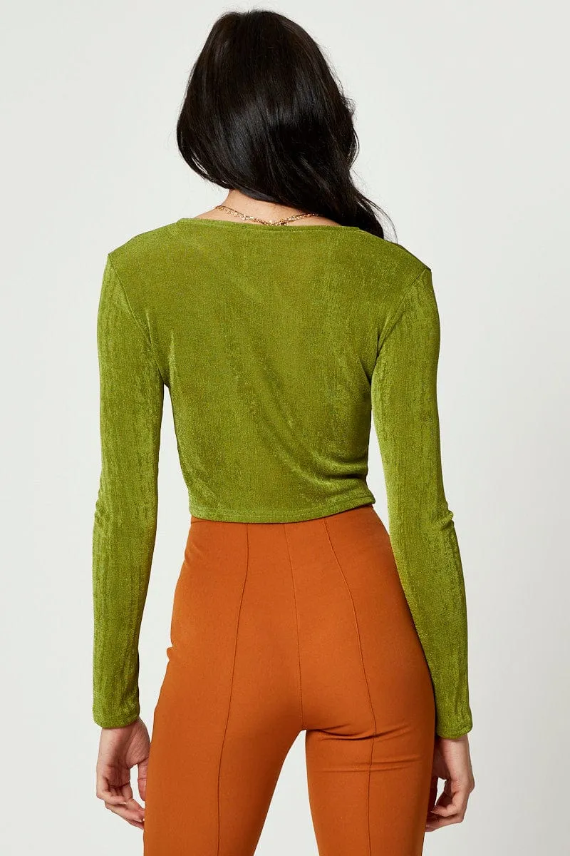 Green Slinky Jersey Long Sleeve Top sold by Ally Fashion product image thumbnail 4
