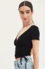 Black Top Drawstring Wrap Neck sold by Ally Fashion