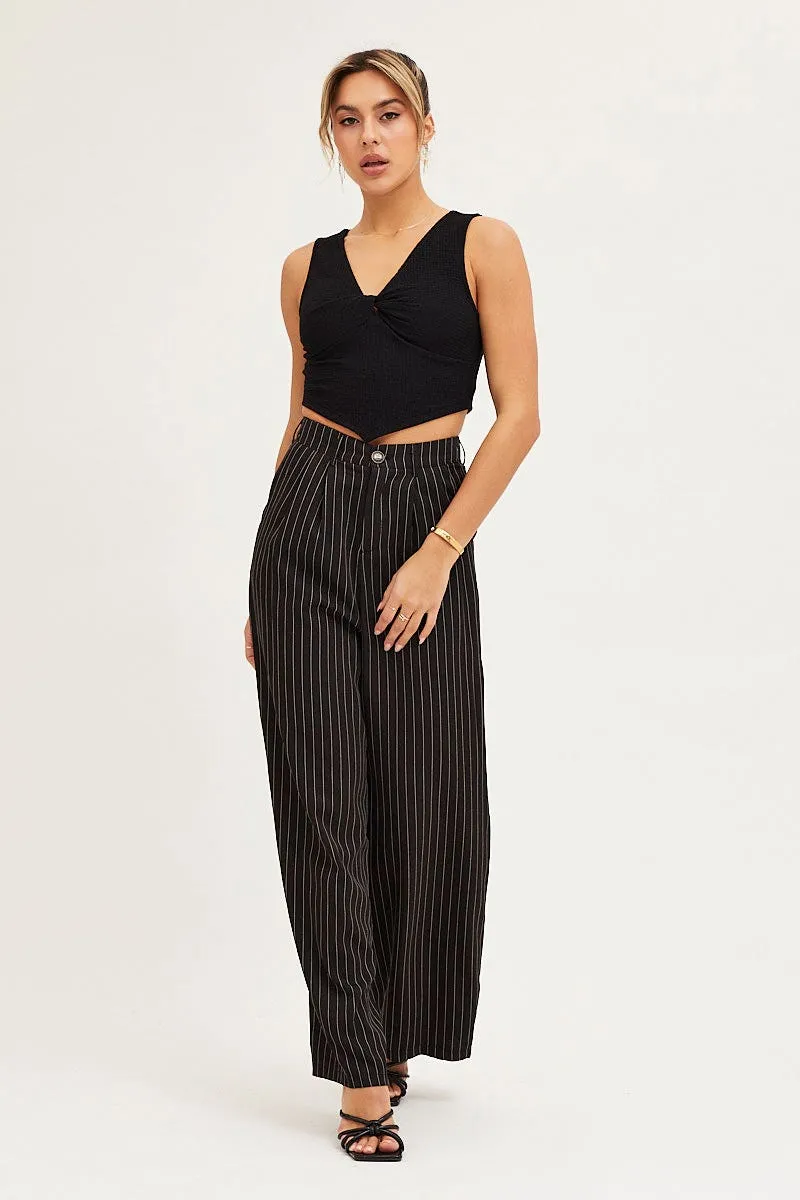 Black Scarf Hem Twist Front Top sold by Ally Fashion product image thumbnail 4