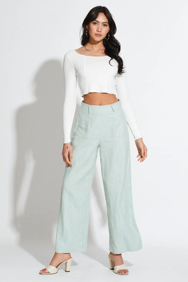 White Crop Top Long Sleeve sold by Ally Fashion product image thumbnail 2