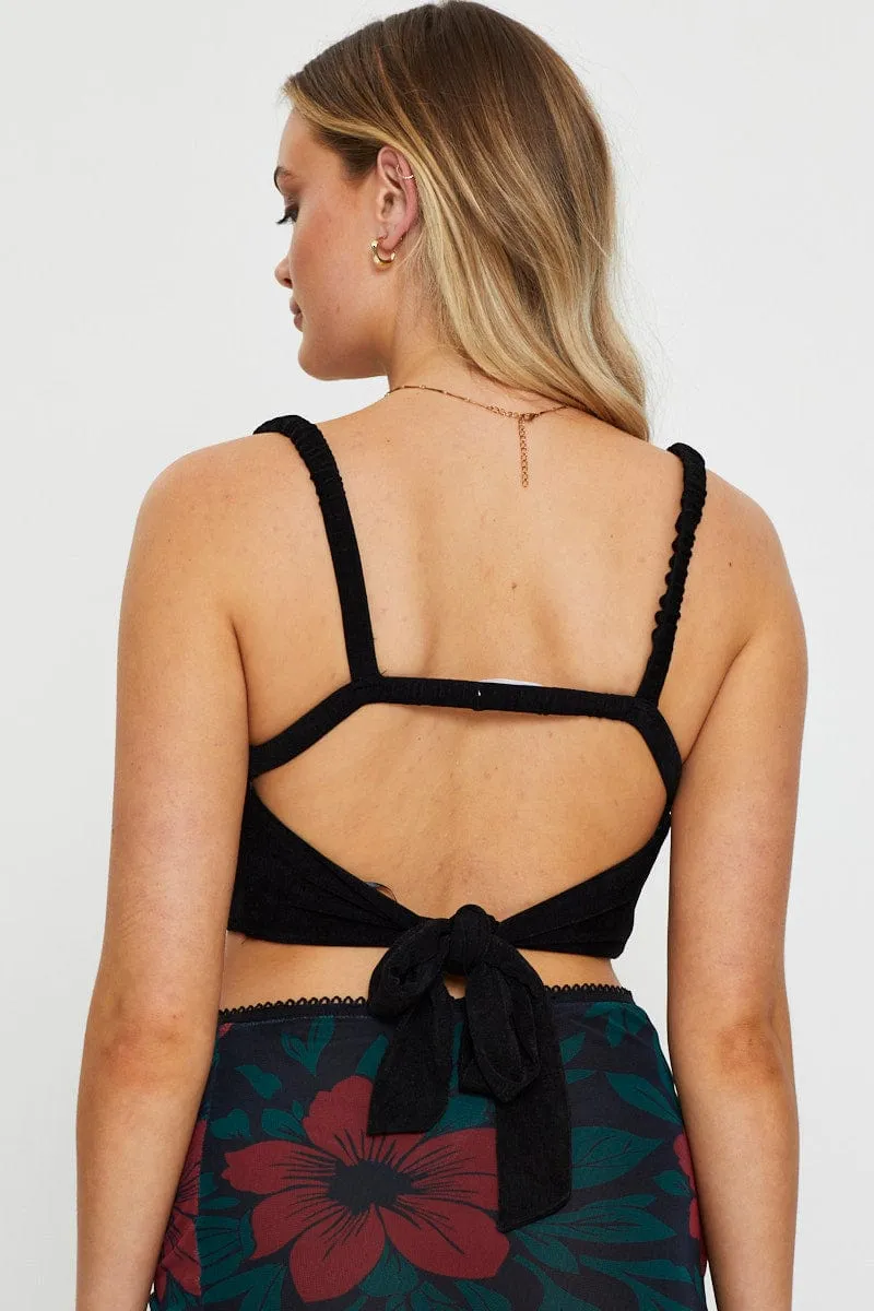 Black Crop Top sold by Ally Fashion product image thumbnail 4