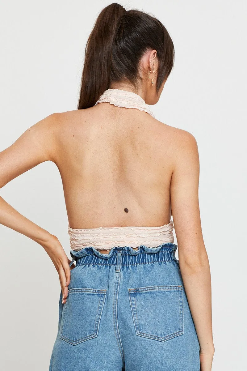 Pink Top Halter Neck sold by Ally Fashion product image thumbnail 5