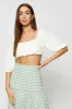 White Bardot Top Ribbed sold by Ally Fashion