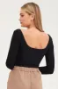 Black Top Long Sleeve Gathered Bust sold by Ally Fashion
