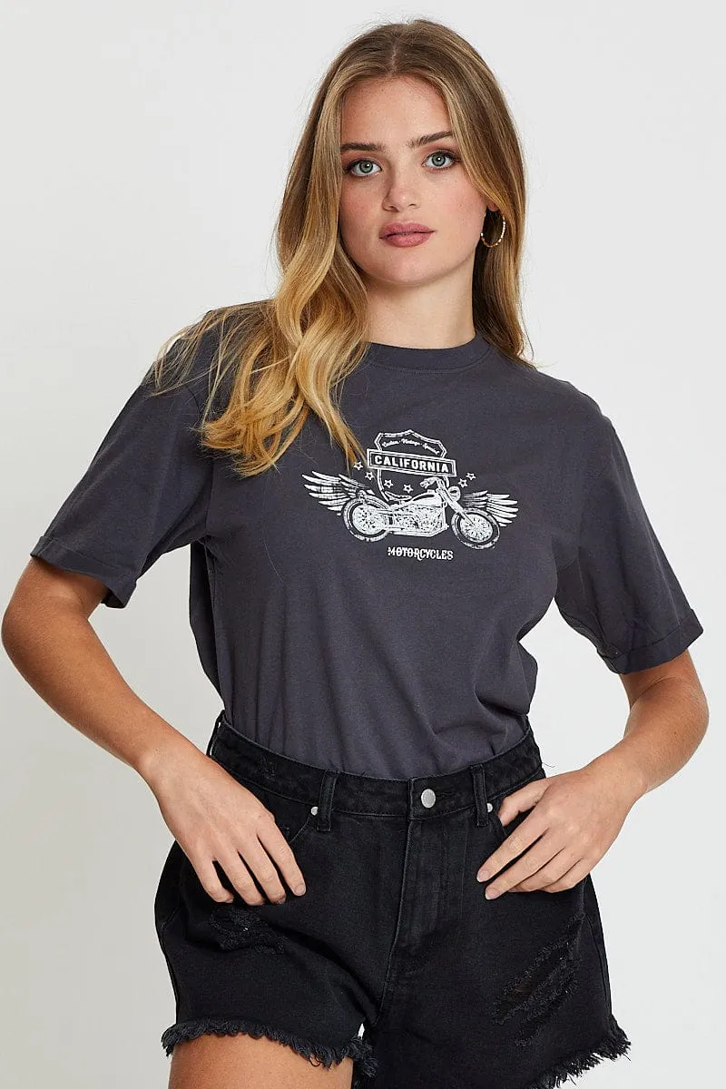 Grey T Shirt sold by Ally Fashion