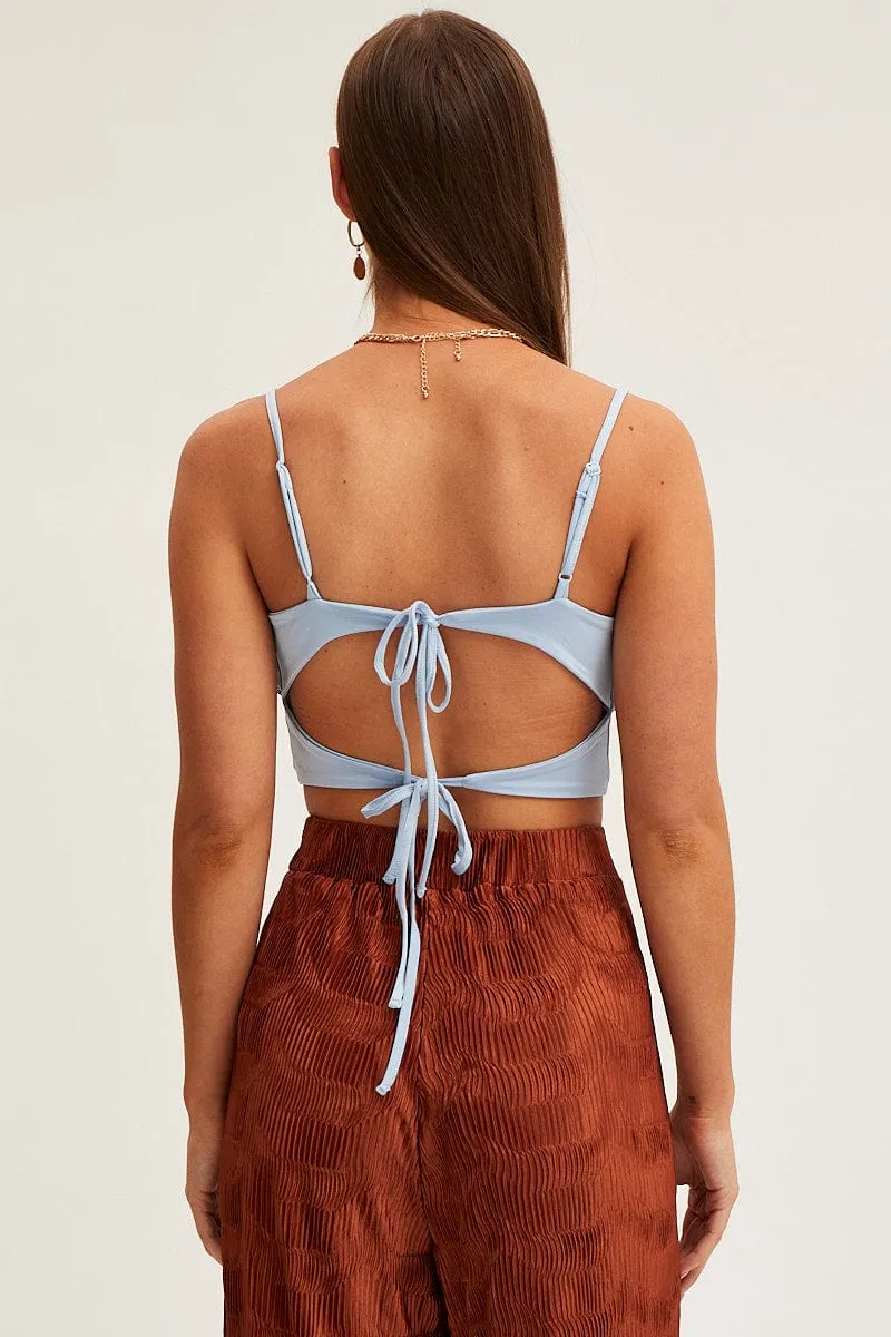 Blue Tie Back Top Cami sold by Ally Fashion product image thumbnail 5