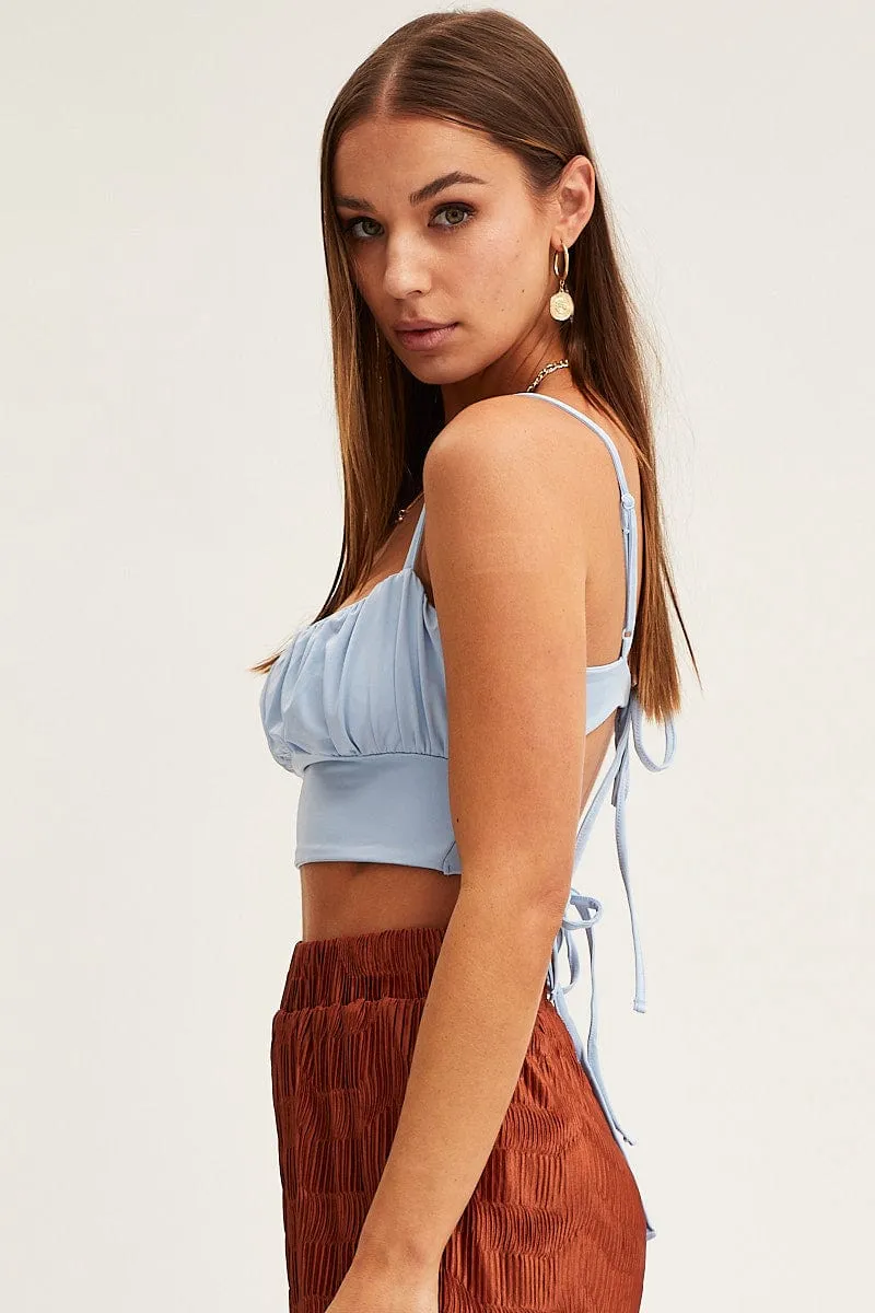 Blue Tie Back Top Cami sold by Ally Fashion product image thumbnail 4