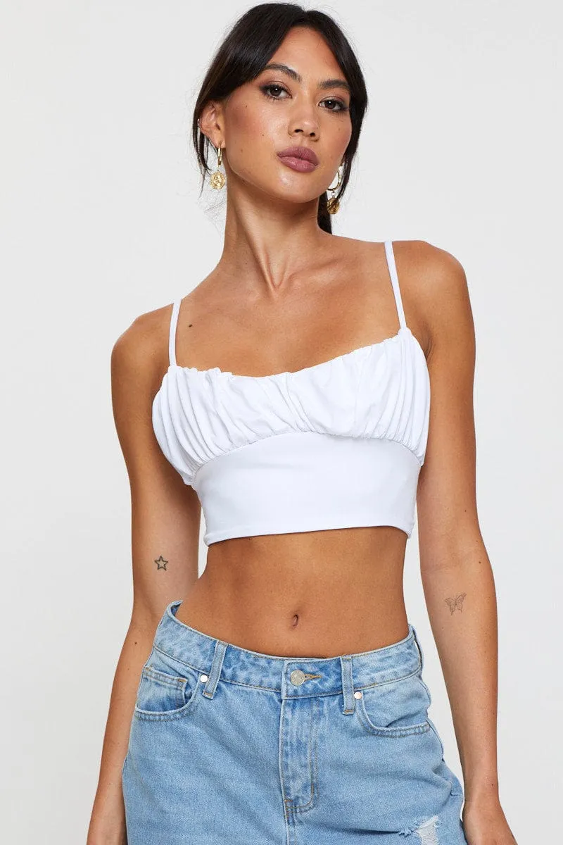 White Tie Back Top Cami sold by Ally Fashion product image thumbnail 3