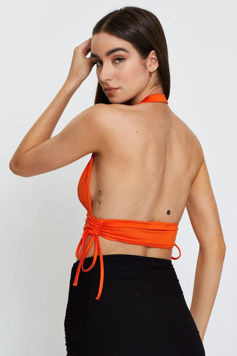 Orange Halter Top sold by Ally Fashion product image thumbnail 5