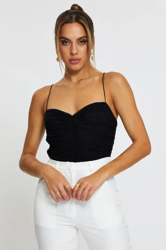 Black Bodysuit Top Mesh sold by Ally Fashion