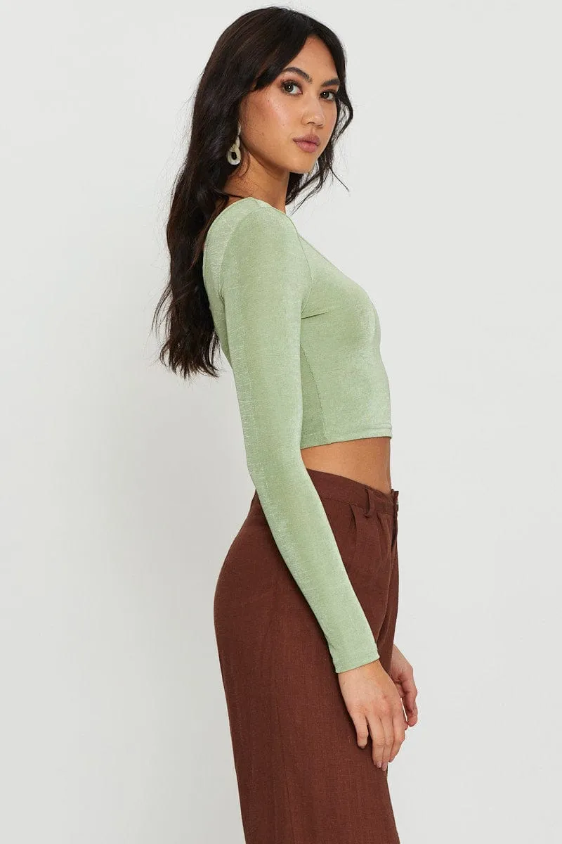 Green Slinky Top One Shoulder sold by Ally Fashion product image thumbnail 3