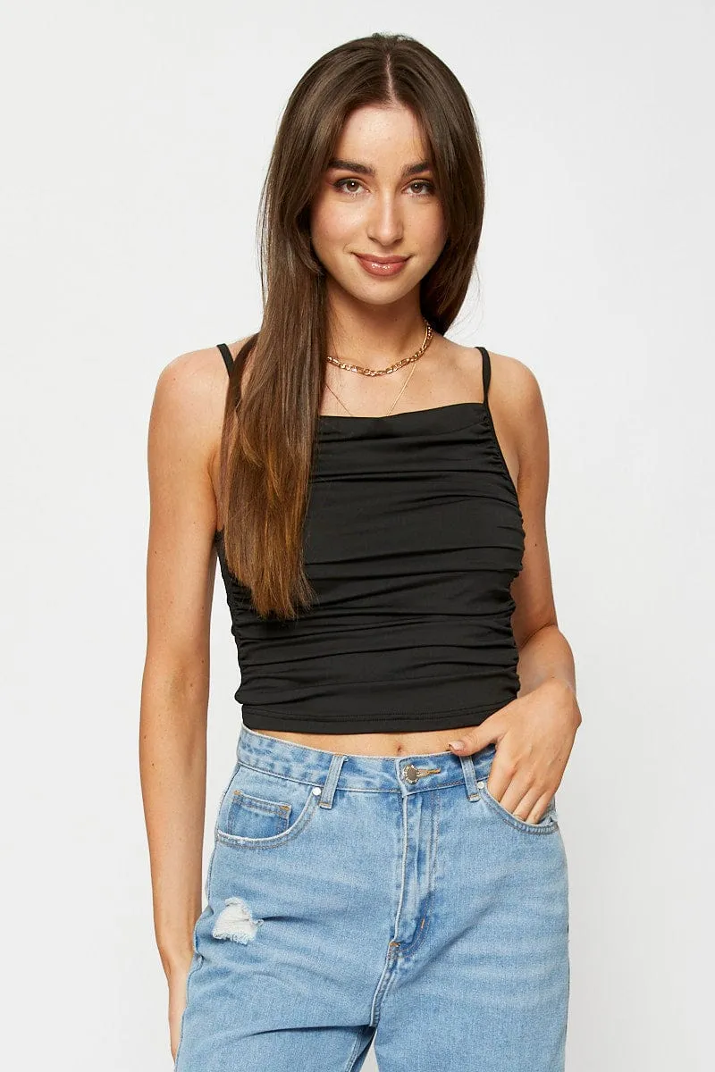 Black Ruched Top sold by Ally Fashion product image thumbnail 3