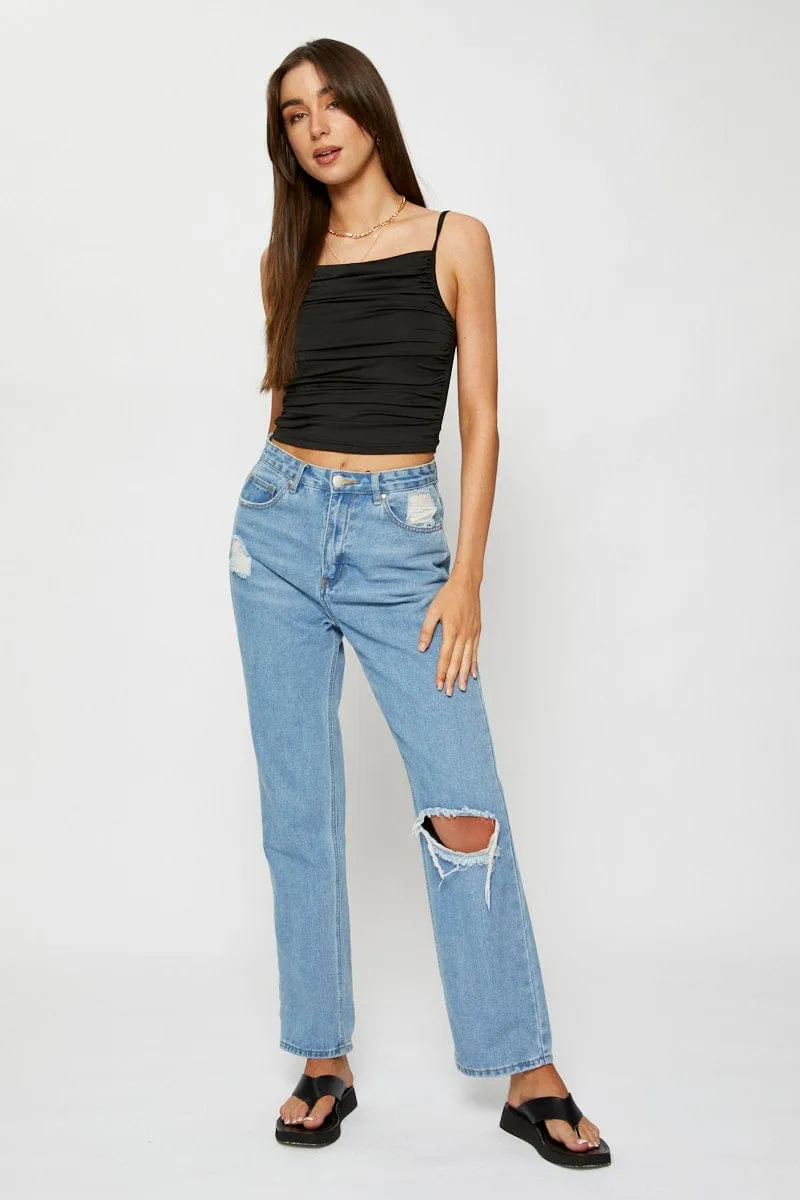 Black Ruched Top sold by Ally Fashion product image thumbnail 2