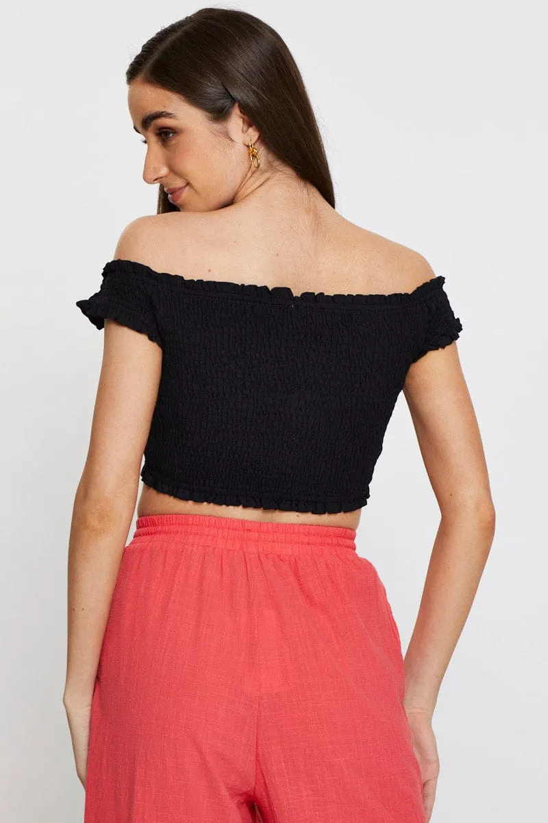 Black Bardot Top Ruche sold by Ally Fashion product image thumbnail 5