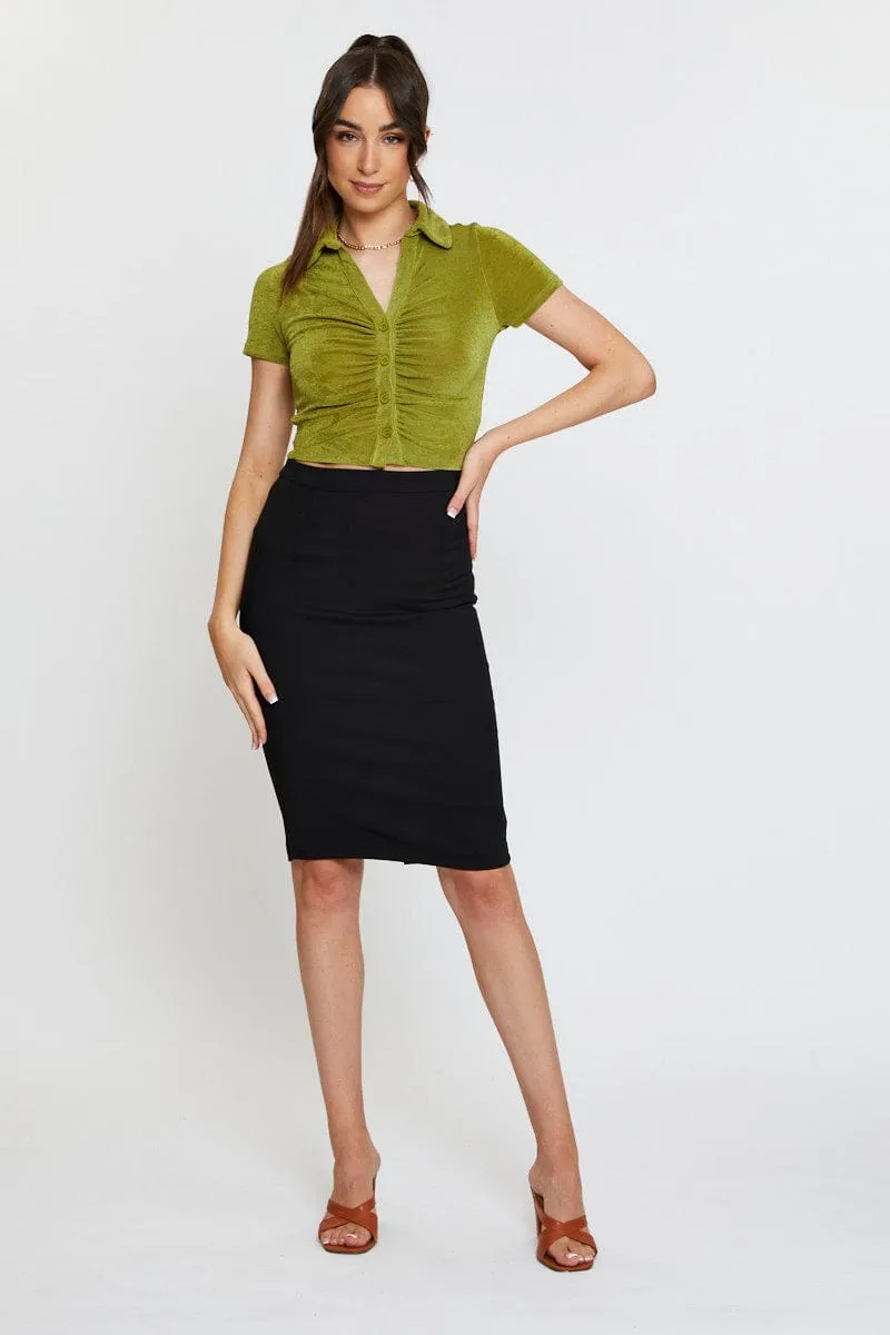 Green Jersey Shirt Ruche sold by Ally Fashion product image thumbnail 2