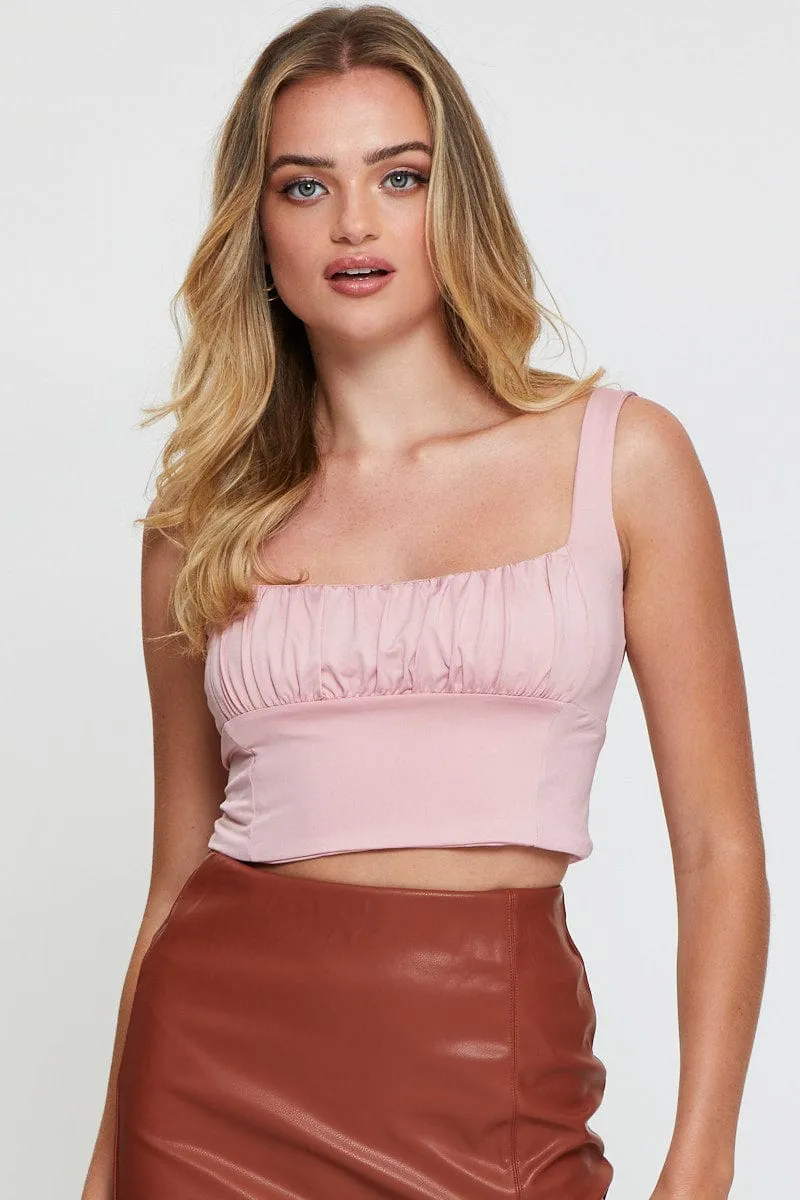 Pink Crop Top sold by Ally Fashion