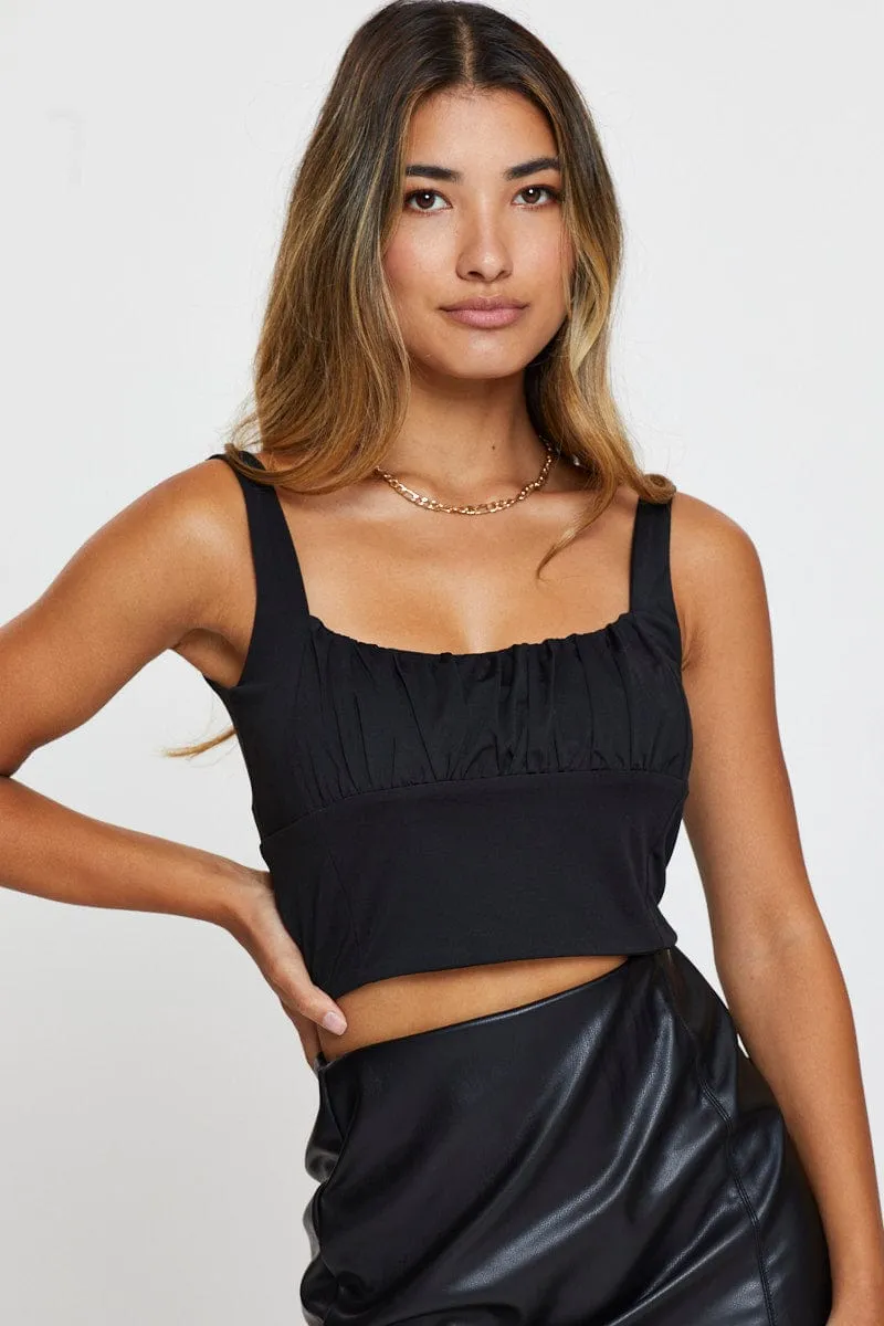 Black Crop Top sold by Ally Fashion product image thumbnail 3