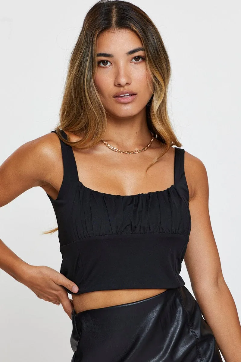 Black Crop Top sold by Ally Fashion