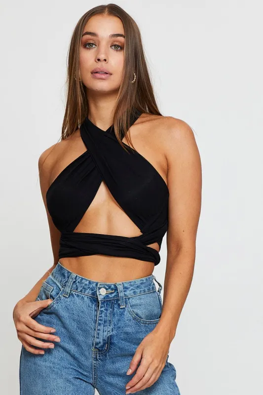 Black Crop Top Multi Way sold by Ally Fashion