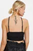 Black Slinky Jersey Racer Style Ruche Side With Drawcord sold by Ally Fashion