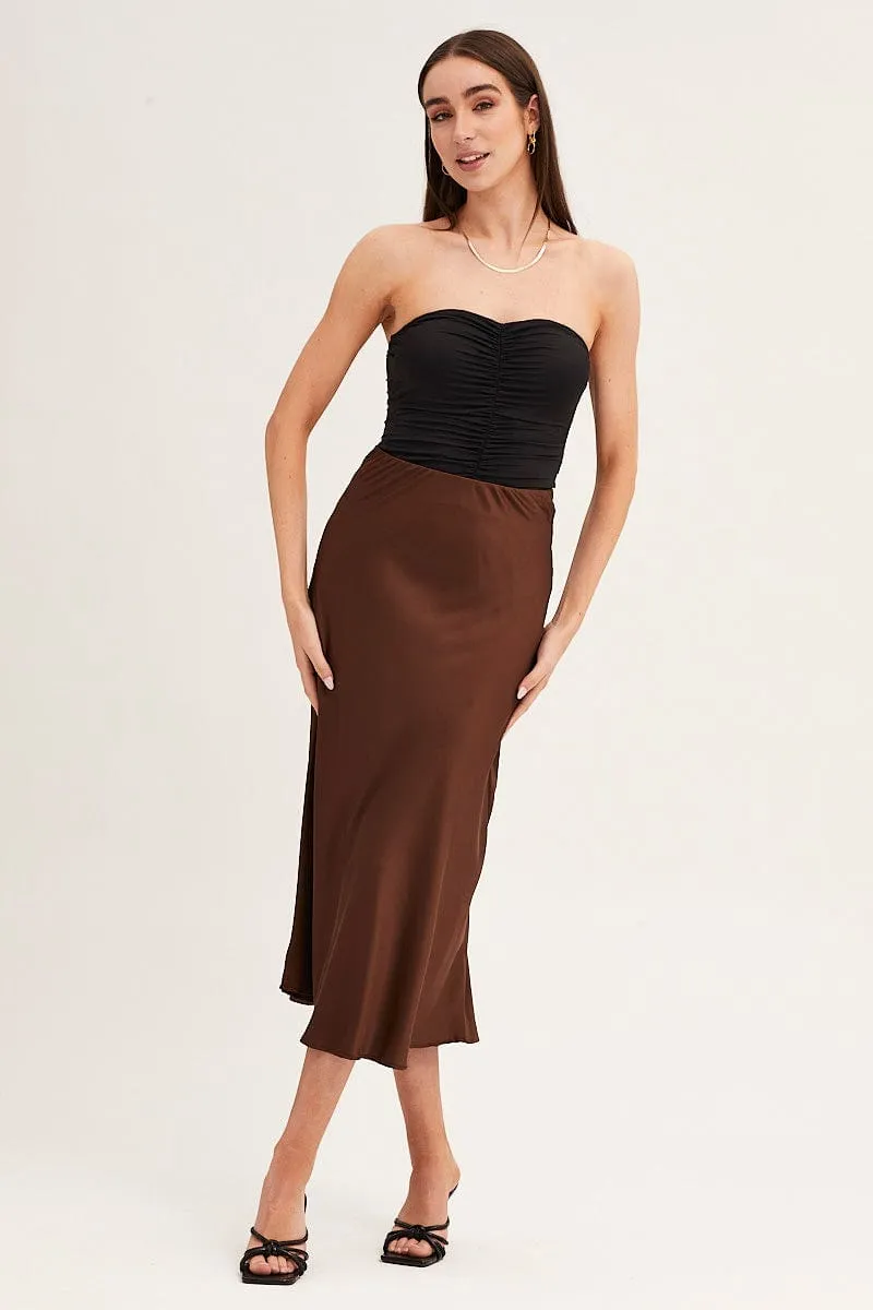 Black Ruched Front Strapless Bodysuit sold by Ally Fashion product image thumbnail 3