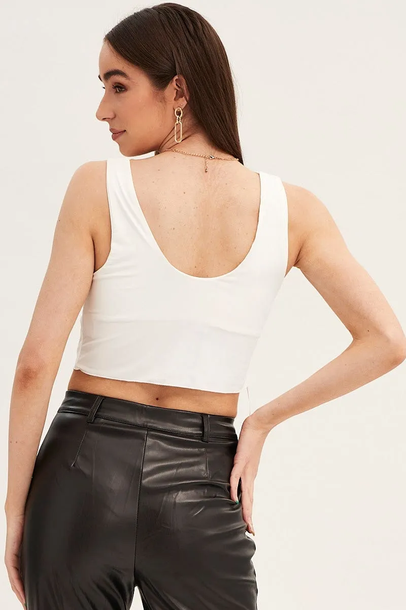 White Dip Hem Cowl Neck Top sold by Ally Fashion product image thumbnail 5