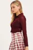 Brown Shirt Long Sleeve Mesh sold by Ally Fashion