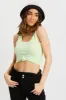 Green Ribbed Scoop Neck Top sold by Ally Fashion