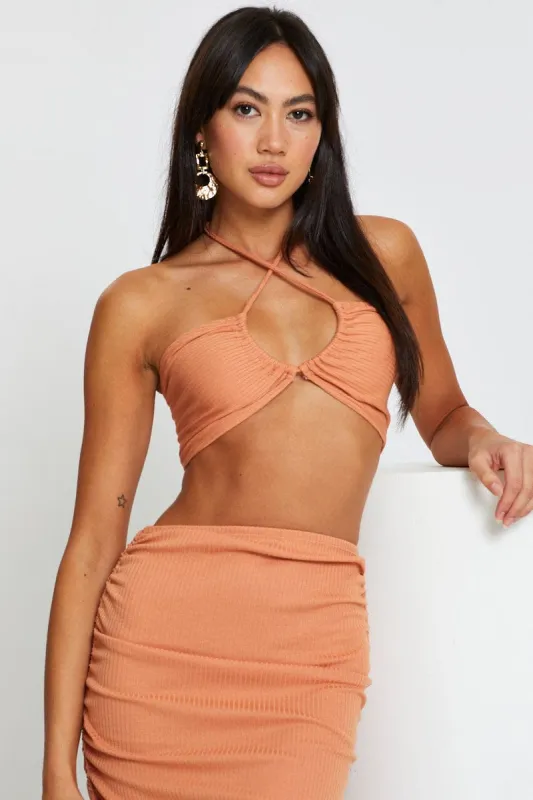 Brown Rib Bralette sold by Ally Fashion