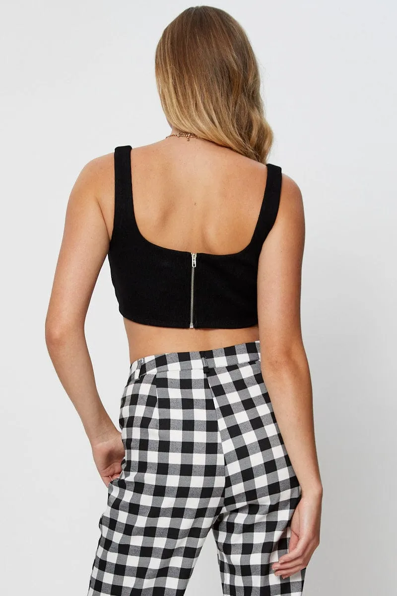 Black Jersey Top Structured Corset Ribbed sold by Ally Fashion product image thumbnail 5