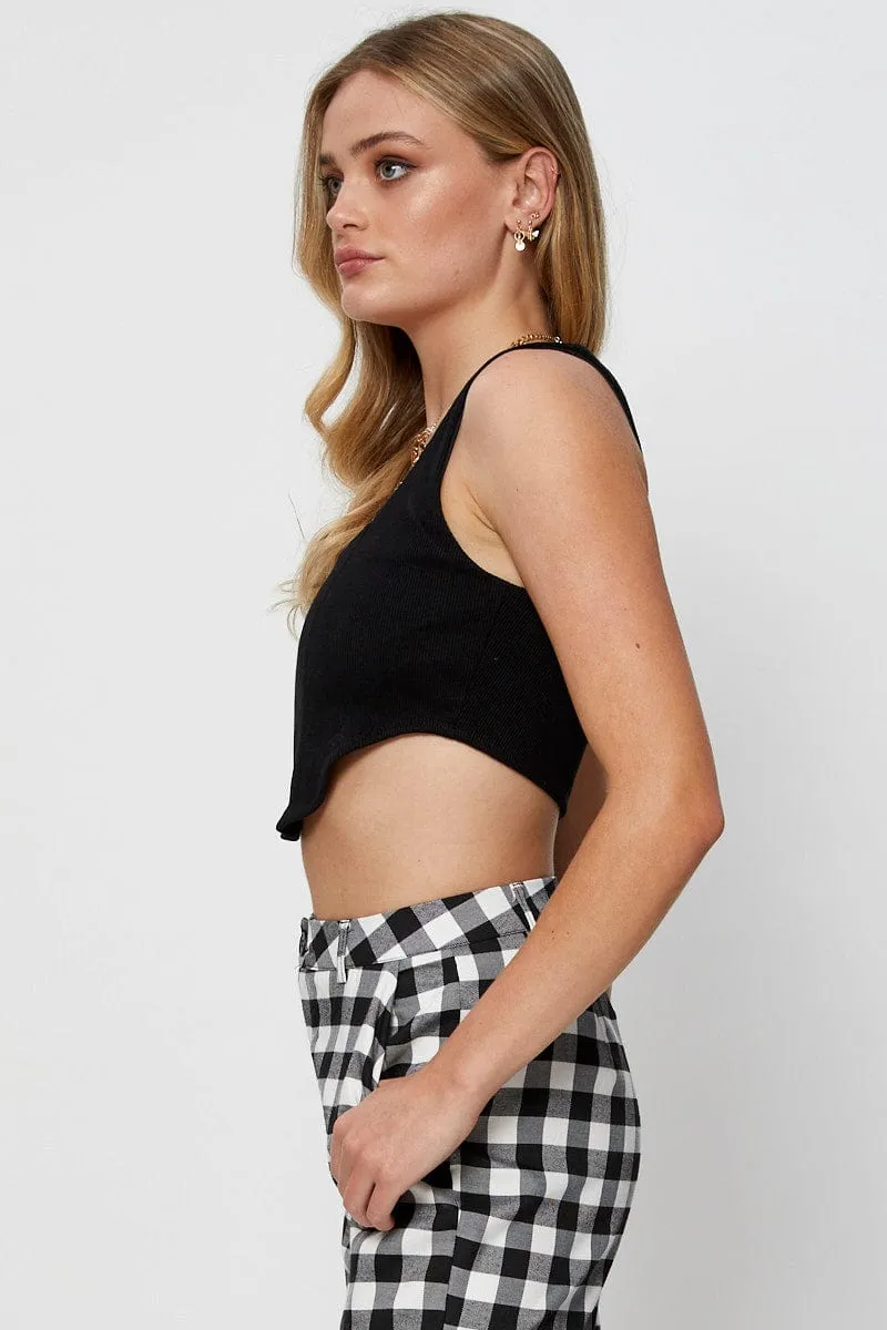 Black Jersey Top Structured Corset Ribbed sold by Ally Fashion product image thumbnail 4