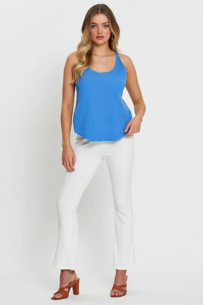 Blue Knit Top V-Neck sold by Ally Fashion product image thumbnail 2