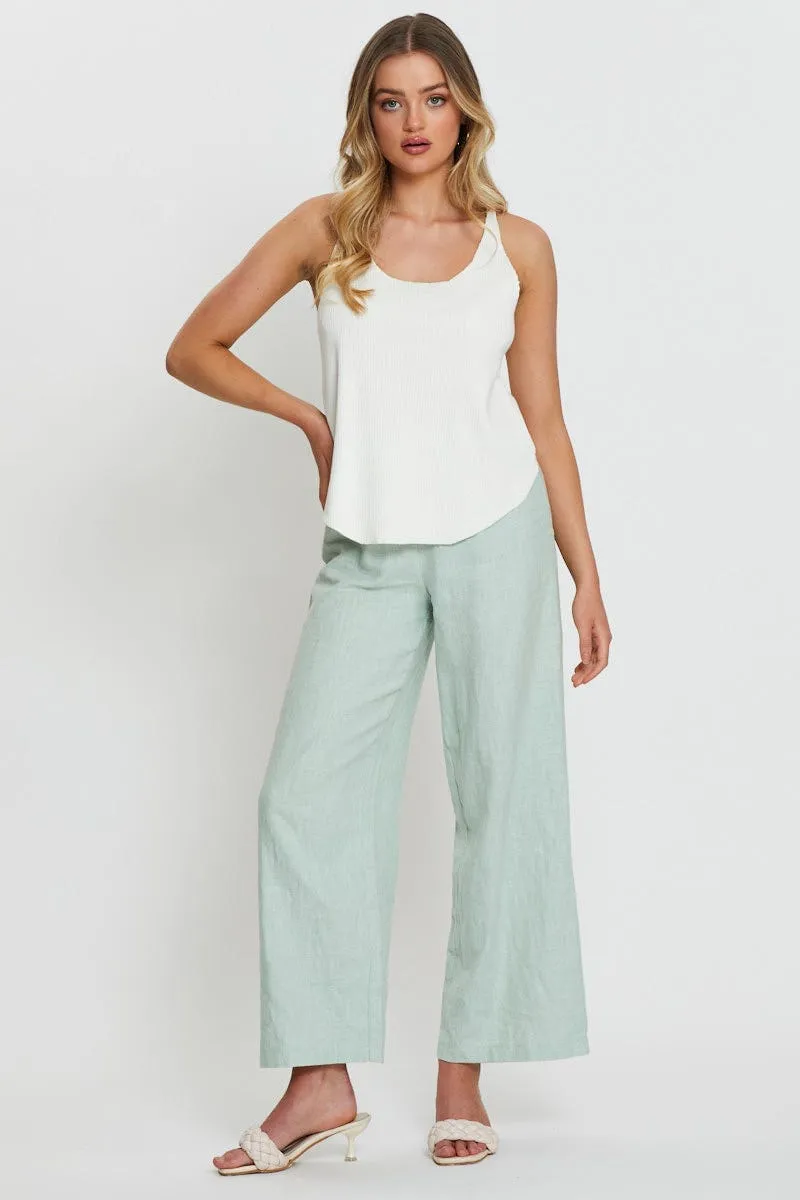 White Knit Top V-Neck sold by Ally Fashion product image thumbnail 2