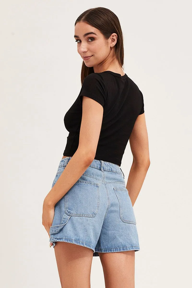 Black Short Sleeve Button Down Cardigan sold by Ally Fashion product image thumbnail 5