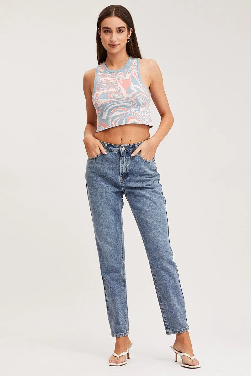 Print Knit Top Sleeveless Crop sold by Ally Fashion product image thumbnail 2